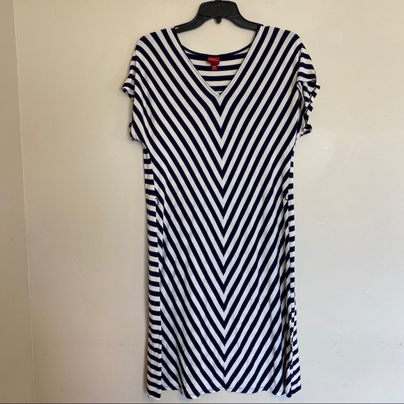 Navy and White Striped Dress - Picture 5 of 5